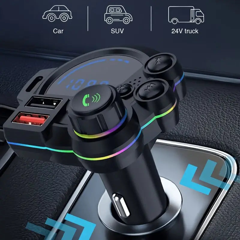 🎁 Hot Sale Promotion 49% OFF🔥5.3 Bluetooth FM Car Charger with Type-C & Dual USB