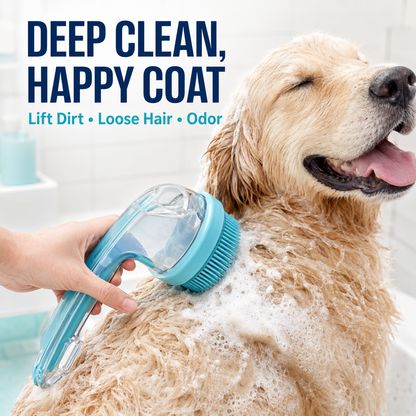 2026 2-in-1 Pet Bath & Grooming Brush with Soap Dispenser