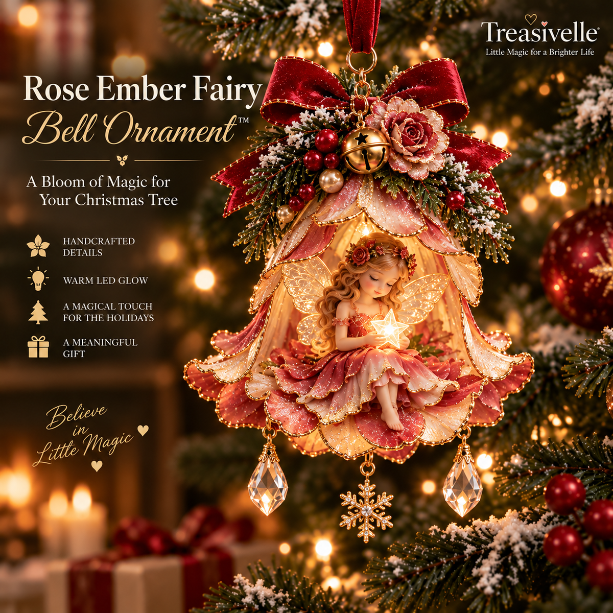 🧚‍♀️✨ Enchanted Fairy Bell Christmas Ornament