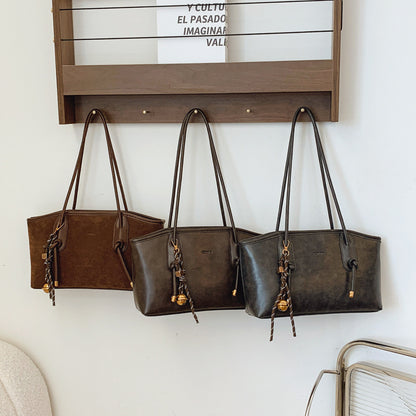 👝Women's Elegant Solid Color Large Capacity Shoulder Bag | Trendy Versatile Tote for Daily Commute & Casual Use