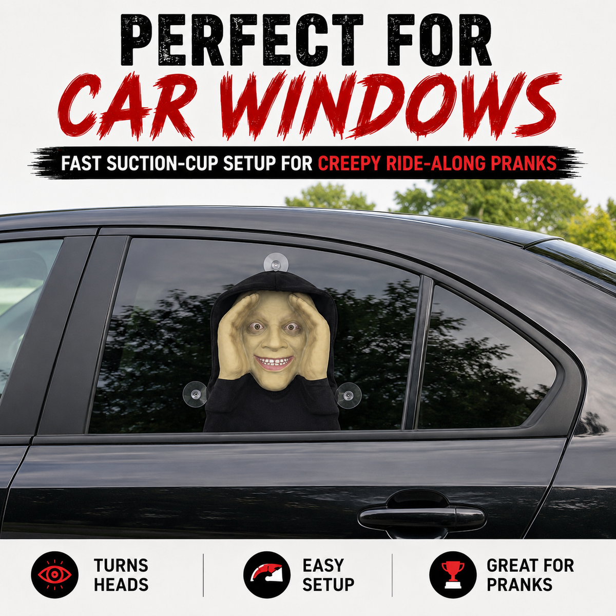 👻 Peeping Face Window Prank Prop – Realistic Halloween Suction Cup Scare Decoration