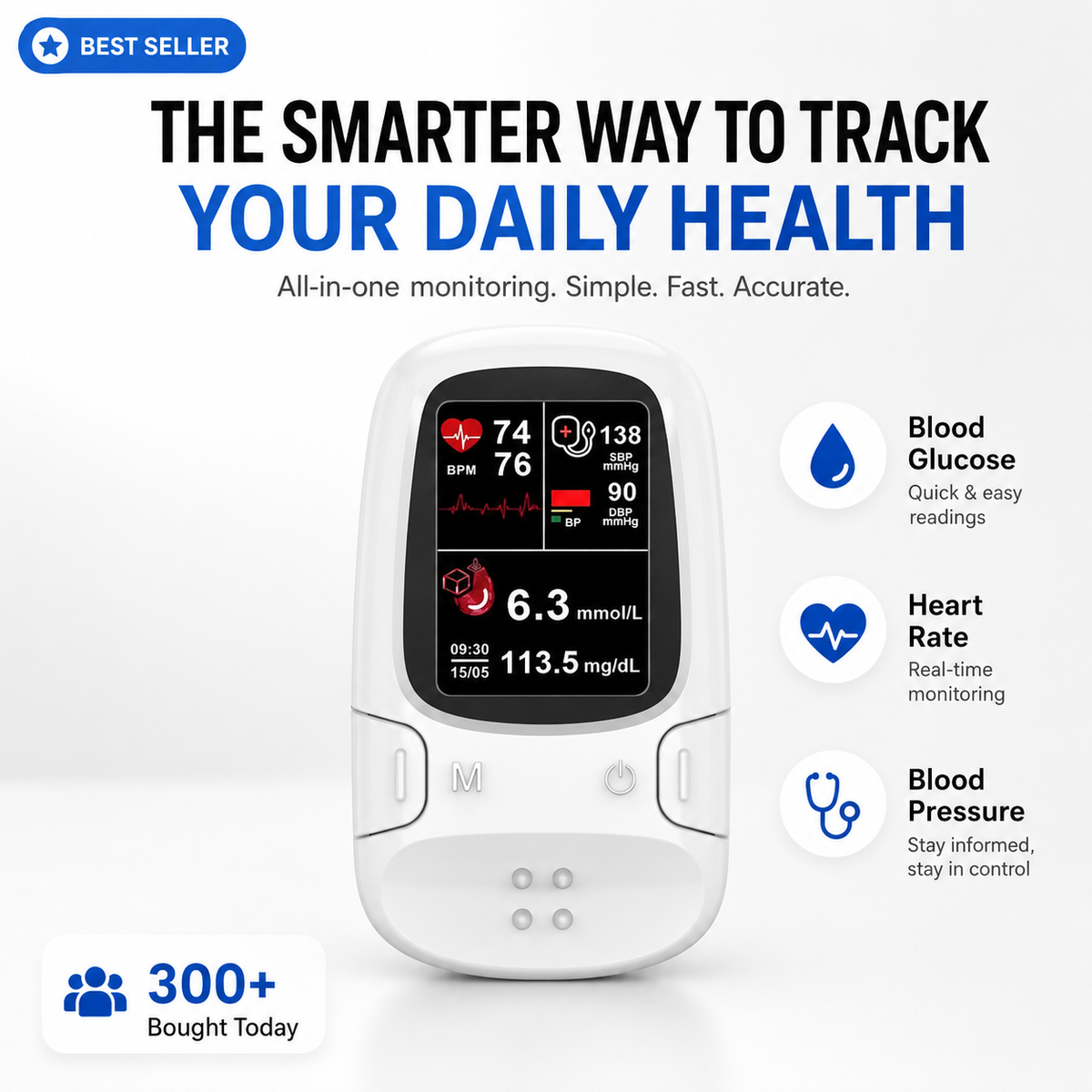 ✨ Multi-Function Health Monitoring Device！！！