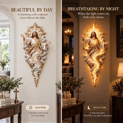 🔥Last Day 50% OFF -  ✝️ Light of the World Jesus Wall Sculpture – A Radiant Symbol of Faith for the Home