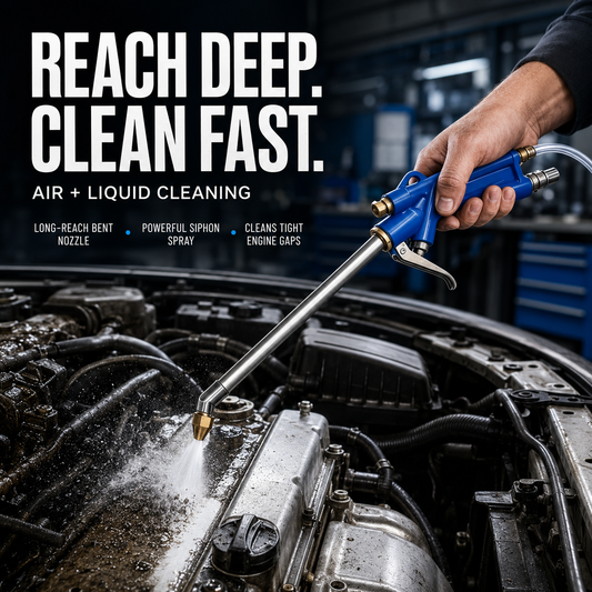 2-in-1 Air & Water Cleaning Gun – High-Pressure Dust Blower & Engine Cleaning Sprayer for Cars, Garages & Workshops