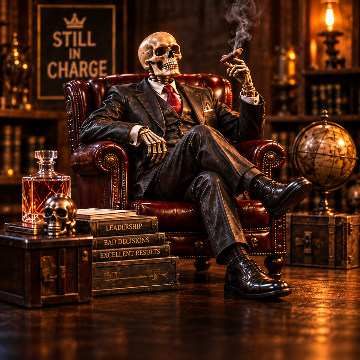 💀🔥 Bad to the Bone – 6 Dark Humor Skeleton Collectibles for Men, Man Cave Decor & Unique Gifts 🎁