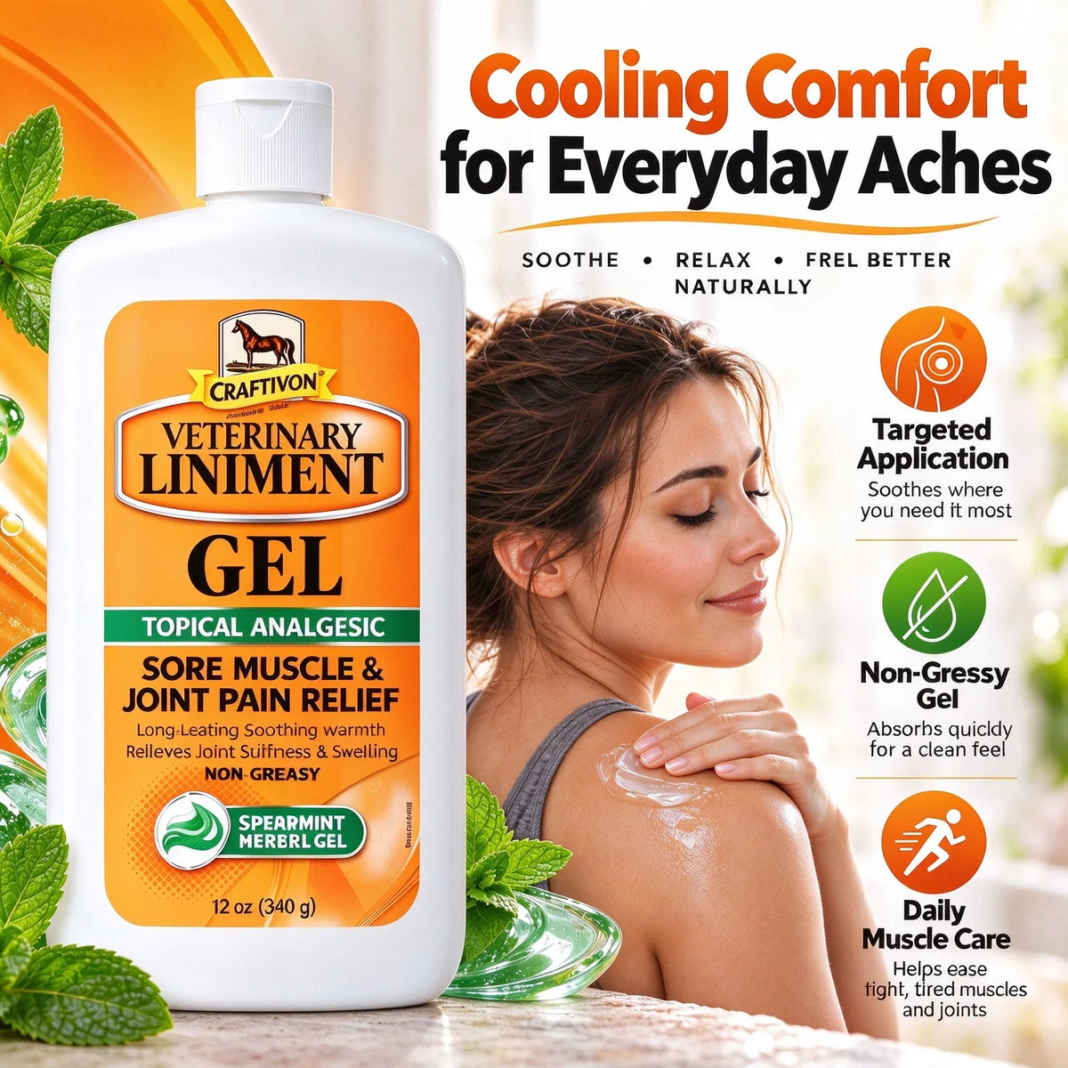 🎁Spearmint Cooling Liniment Gel – Muscle & Joint Comfort