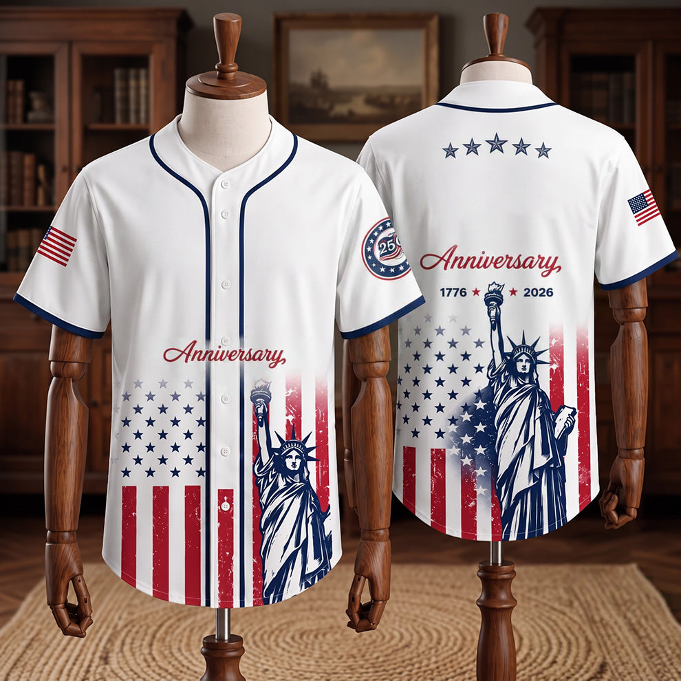 🦅USA 250th Anniversary All-Over Print Patriotic Baseball Jersey