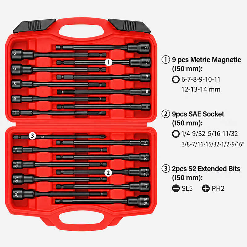 20-Piece Magnetic Nut Driver Set