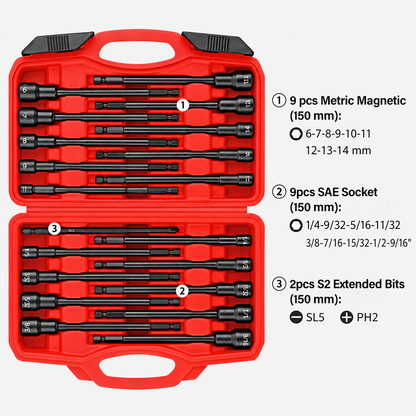 20-Piece Magnetic Nut Driver Set