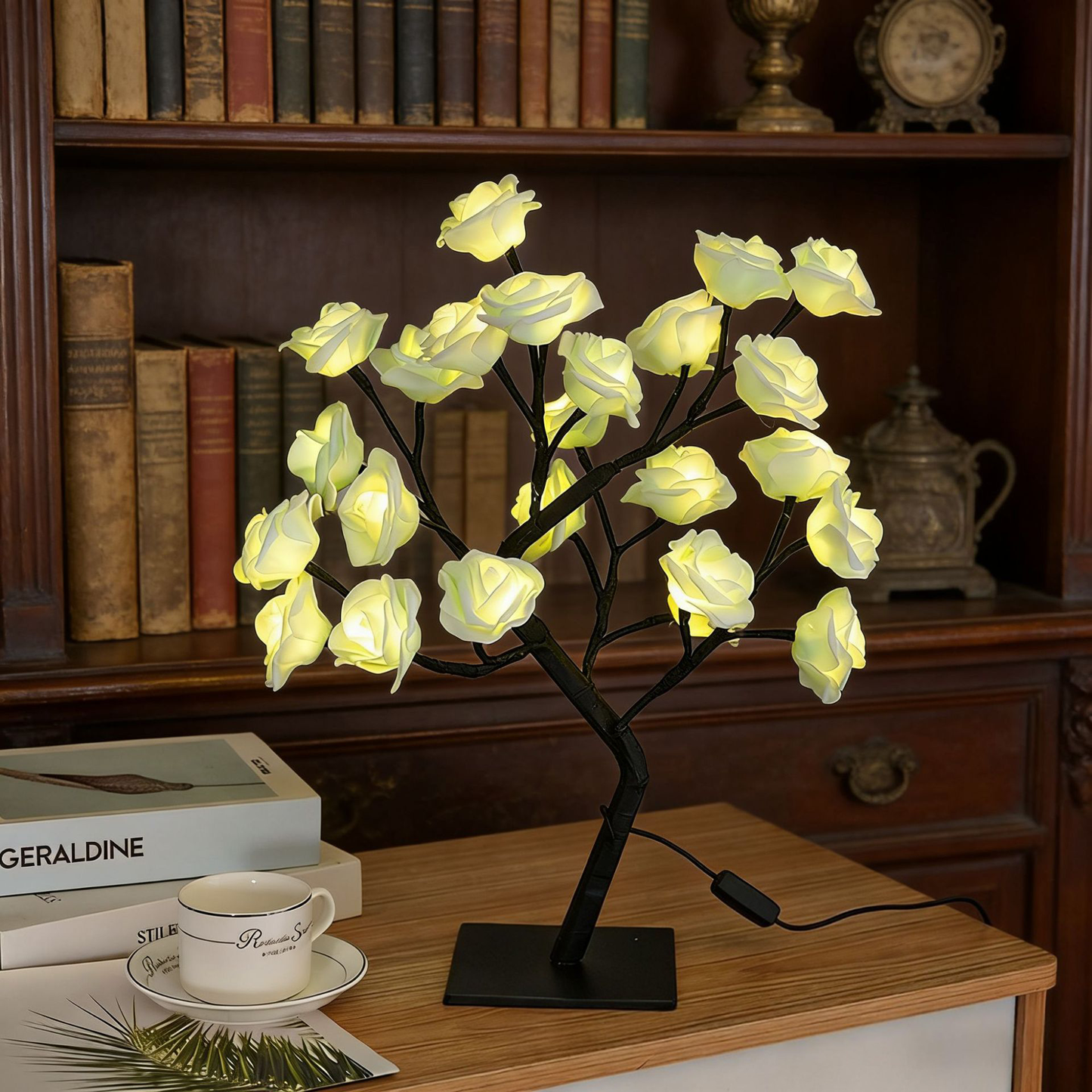 Rose-shaped night light