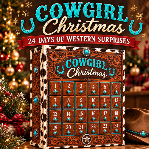 ⏳ Last Day 50% OFF-🤠24-Day Cowgirl Christmas Countdown Calendar