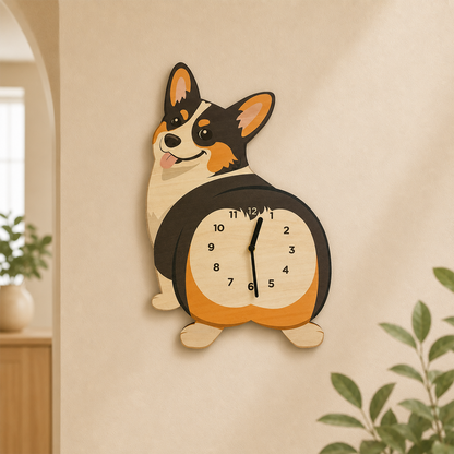🐶 New Arrival – Swing Tail Dachshund Wooden Wall Clock
