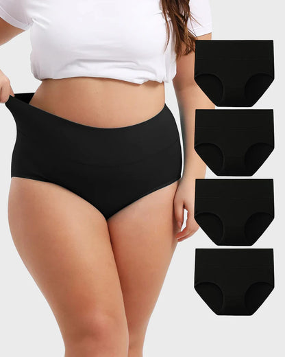 Full-Figured High-Waisted Comfort Underwear 4-Pack