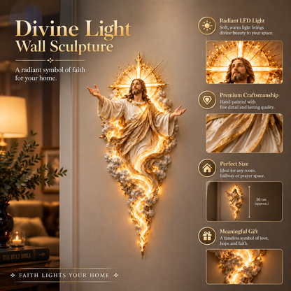 🔥Last Day 50% OFF -  ✝️ Light of the World Jesus Wall Sculpture – A Radiant Symbol of Faith for the Home