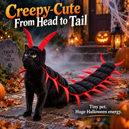 🎃 Creepy-Cute Halloween Centipede Pet Costume – 3D Crawling Outfit for Dogs & Cats 🐾