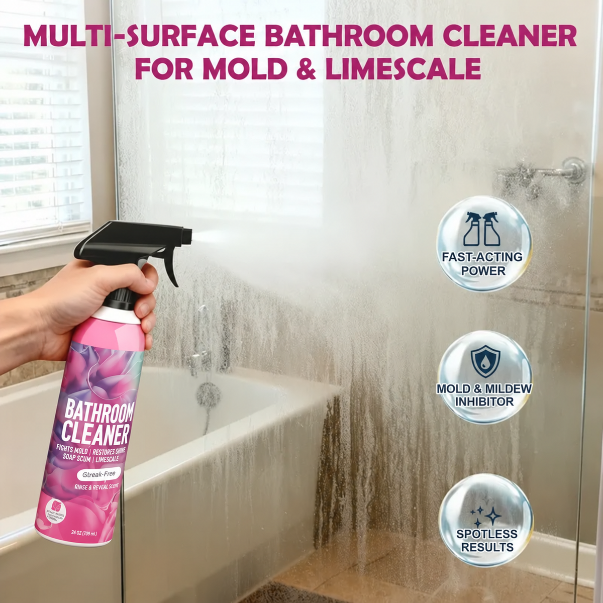 🔥 50% OFF Bathroom Cleaner – Powerful Limescale, Mold & Grime Removal 🚿✨