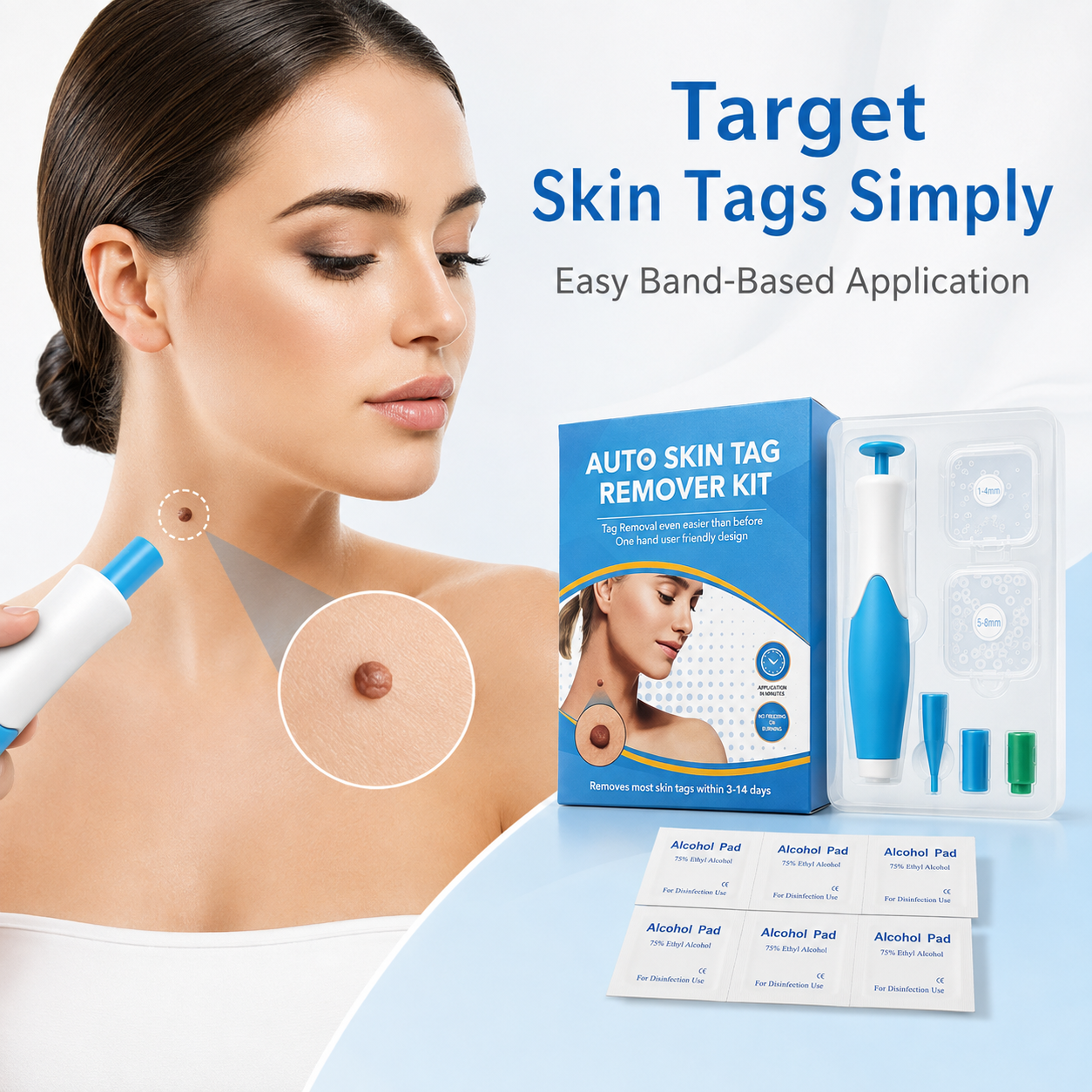 🩹 Skin Tag Removal Kit – 2-in-1 Auto Band Applicator with Dual Size Options for At-Home Use