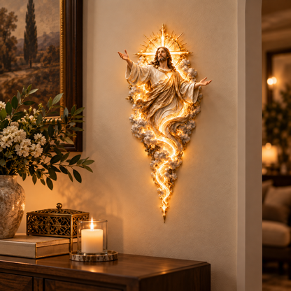 🔥Last Day 50% OFF -  ✝️ Light of the World Jesus Wall Sculpture – A Radiant Symbol of Faith for the Home
