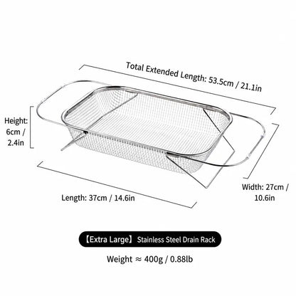 ✨ Save 50% Today 🥬 Expandable Over-the-Sink Strainer Basket – Rinse, Drain & Dry with Ease
