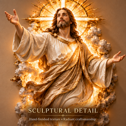 🔥Last Day 50% OFF -  ✝️ Light of the World Jesus Wall Sculpture – A Radiant Symbol of Faith for the Home