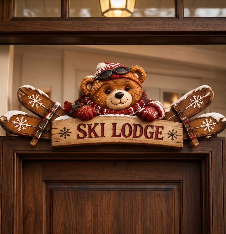 6 Styles Door Topper Collection ❄️🎿 | Rustic Winter Mountain Cabin Door Frame Decor, Christmas Above-Door Wall Sign, Seasonal Porch Home Ornament