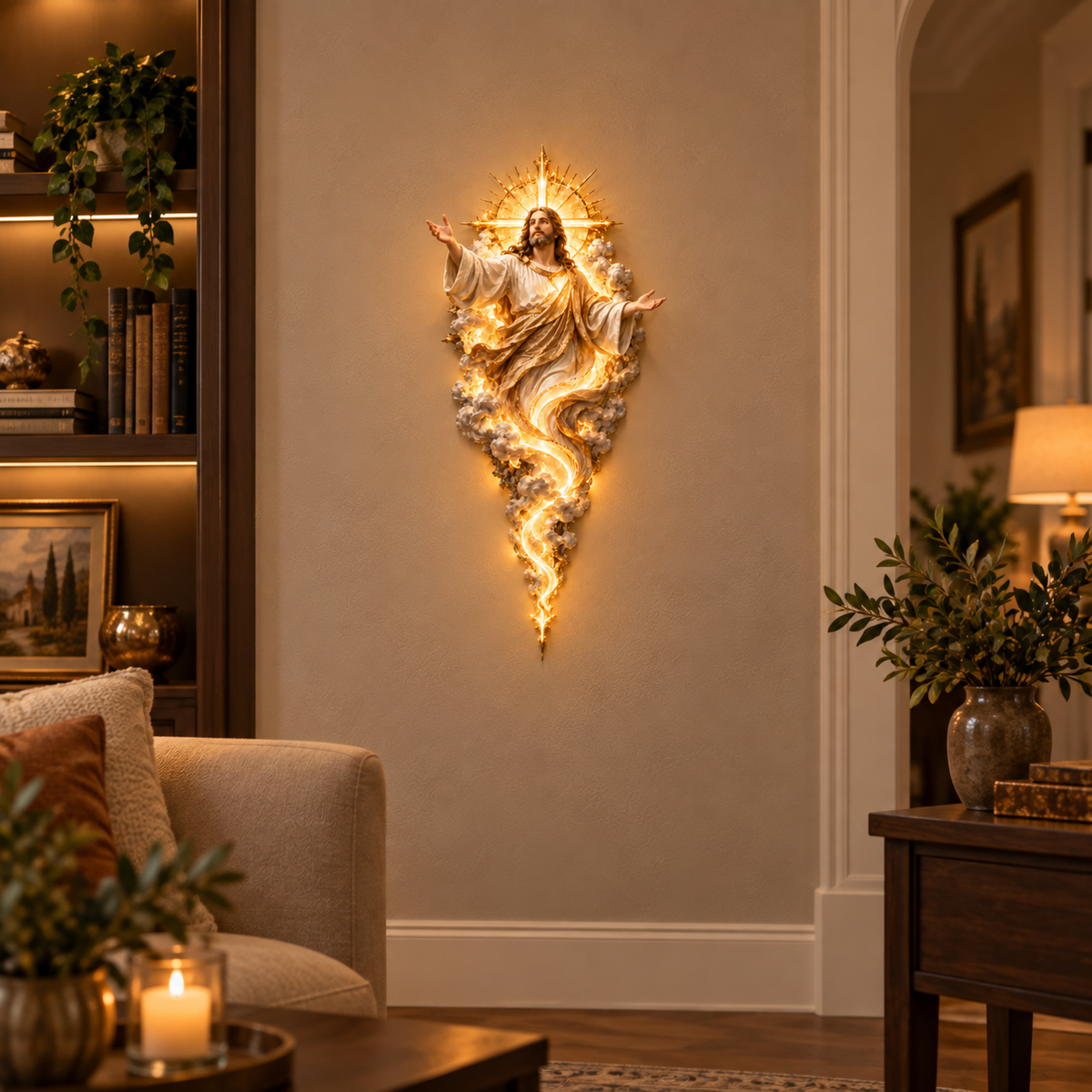 🔥Last Day 50% OFF -  ✝️ Light of the World Jesus Wall Sculpture – A Radiant Symbol of Faith for the Home