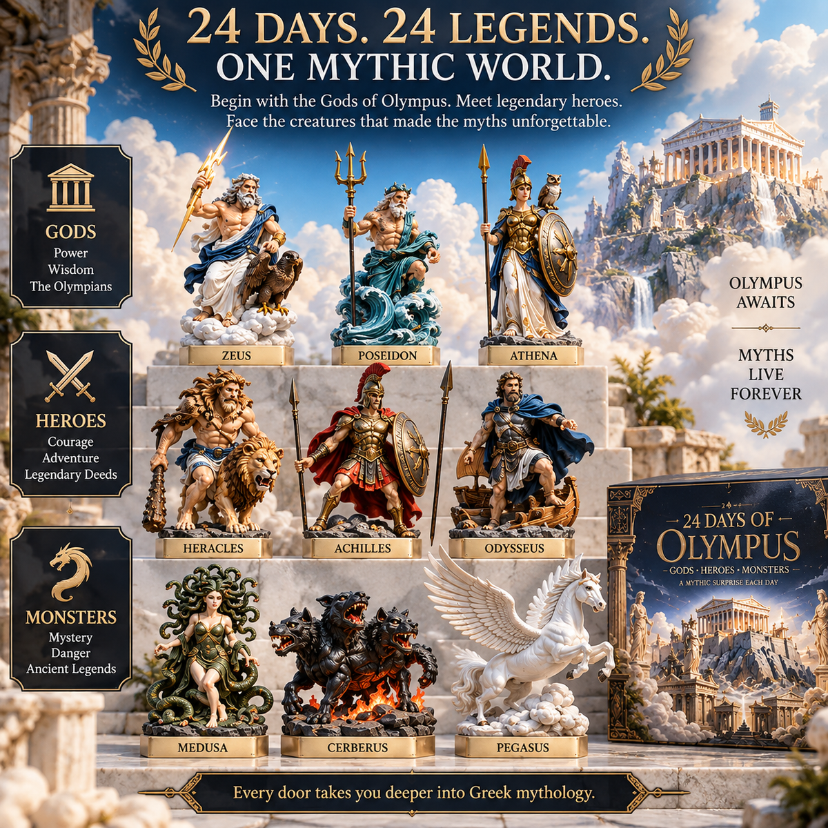 🏛️24 Days of Olympus – Gods, Heroes & Monsters Mythology Collection ⚡