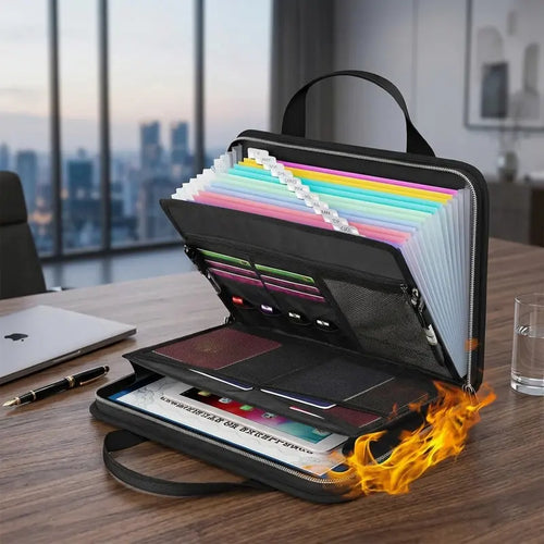 🔥 Fire-Resistant Document Organizer Bag 💖 Large Capacity A4 File Storage Case