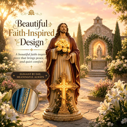 🔥Last Day 49% OFF 💗 Blessed Light of Jesus & Virgin Mary Garden Sculpture💛