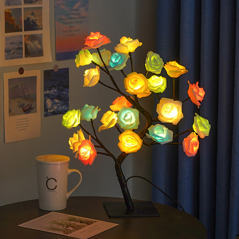 Rose-shaped night light