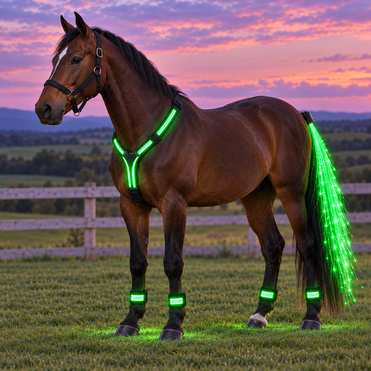 ✨49% OFF🌈🐎 Ride in Color! LED Horse Light Set – Blue, Green & Pink