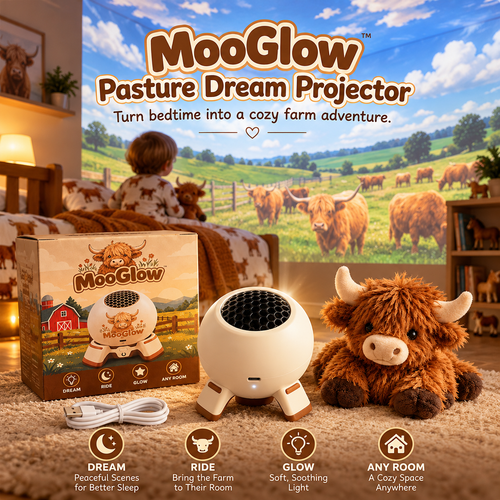🐮 Highland Cow Dream Projector – Farm-Themed Bedroom Light for Kids, Cozy Bedtime Room Projector