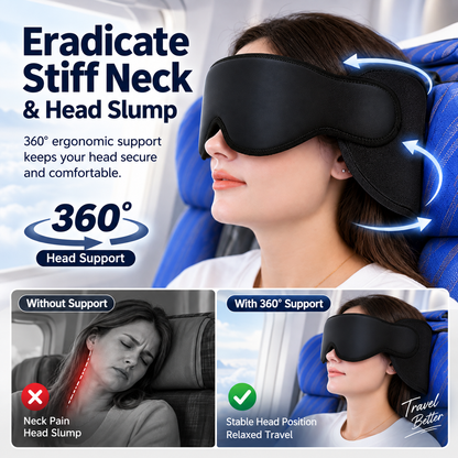 All-in-One Travel Neck Pillow, 3D Sleep Mask & Chin Support Set ✈️