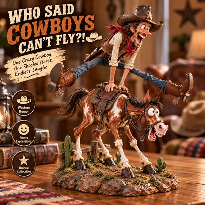 🤠Hold My Hat! – Fun Wild West Figurine🐴