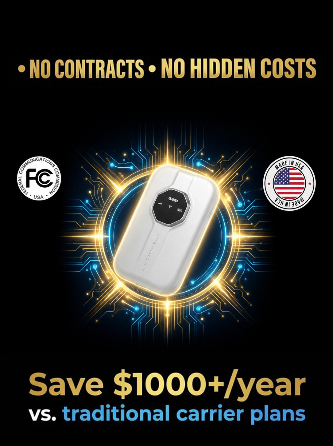 [Global Coverage, Free for Life] Boundless Portable Wi-Fi– 🛡️No SIM, No Contract, No Hidden Costs