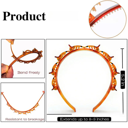 Bangs Hairstyle Hairpin Headband, Professional Weave Bangs Clip, Toothed Headband Braid Tool, Women Girls Fashion Hair Accessories