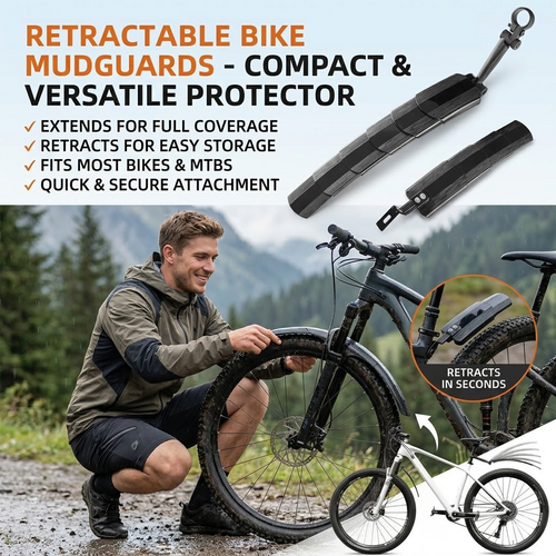🚲 ROCKBROS Retractable Bike Mudguards - Adjustable Fender Set for MTB & Road Bikes