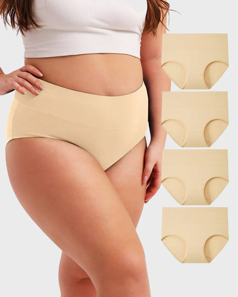 Full-Figured High-Waisted Comfort Underwear 4-Pack