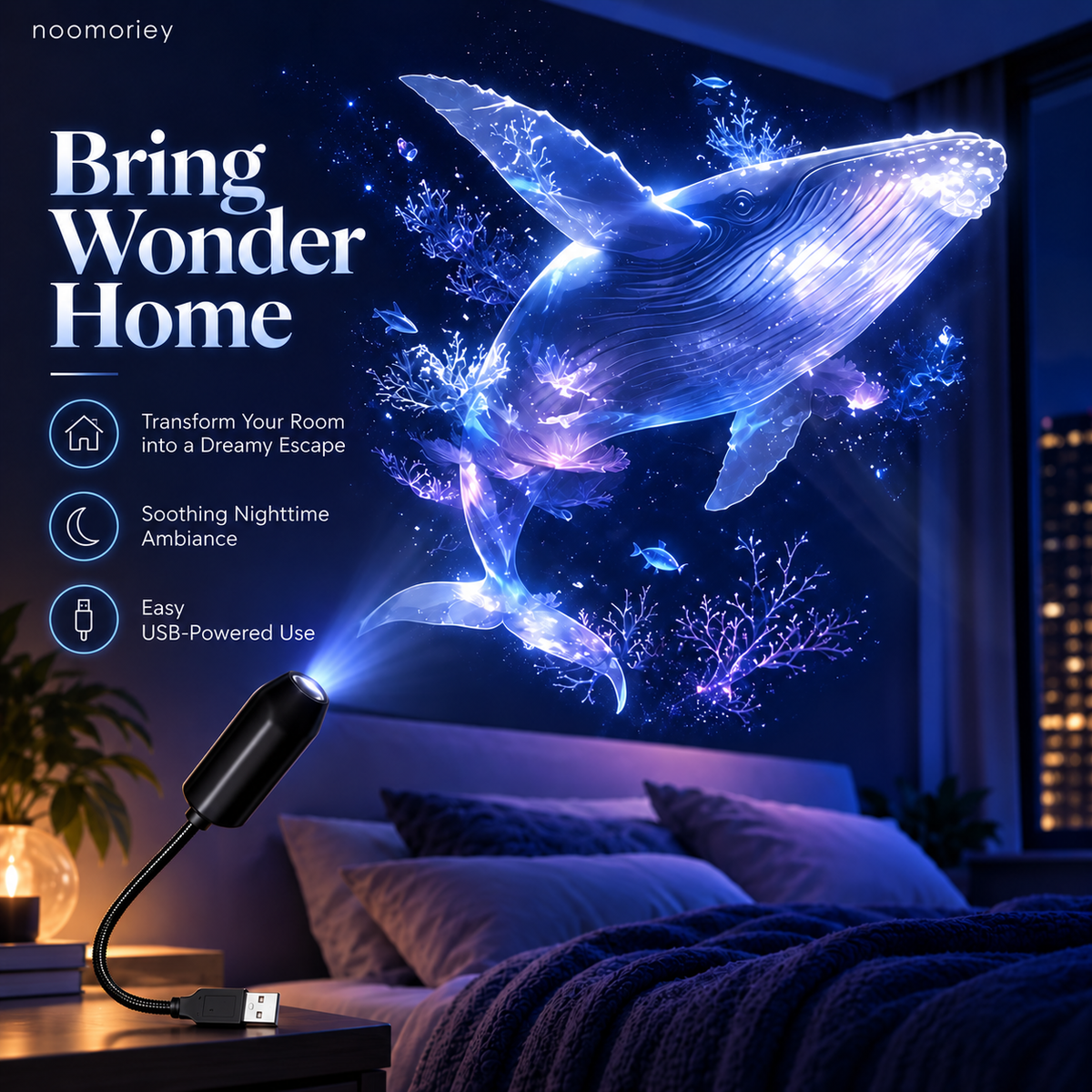 ✨ 50% OFF USB Starry Sky Projector Night Light – Magical Bedroom Ambience