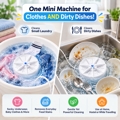 🔥🔥LIMITED-TIME 50% OFF! Portable Turbo Washer for Dishes & Laundry