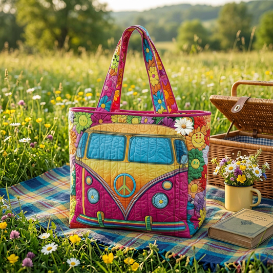 BUY 2 FREE SHIPPING🌸Hippie Van Quilted Tote Bag