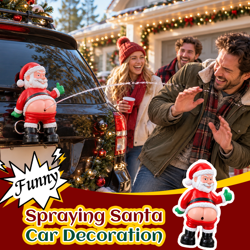 Funny Spraying Santa Car Decoration