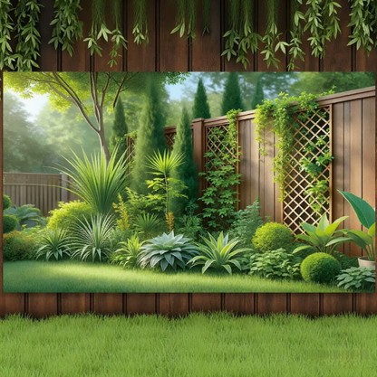 Magical Forest Floral & Butterfly Backdrop Banner — Outdoor Birthday Party Scene Decoration