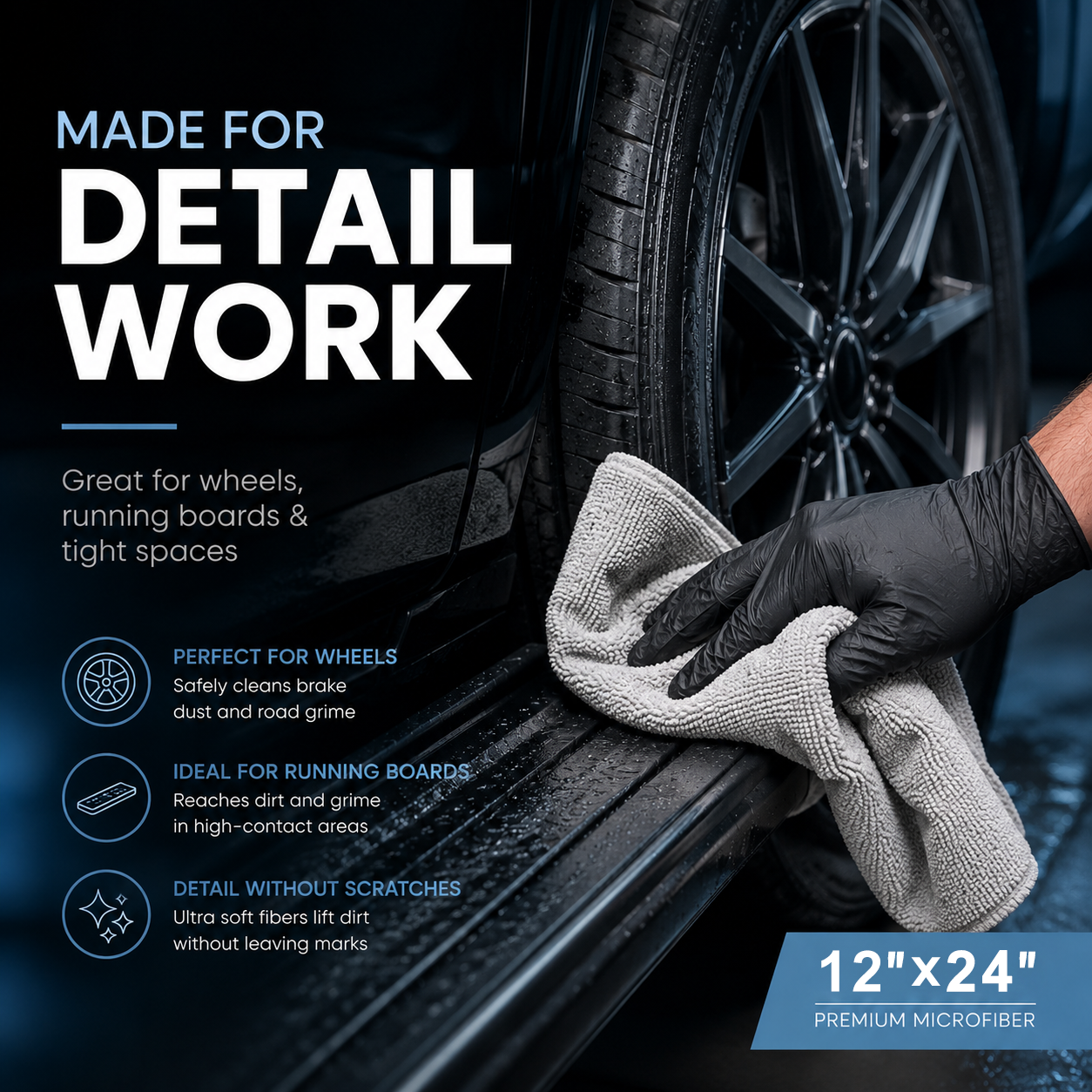 Ultra Absorbent Microfiber Drying Towels – Scratch-Free Car Detailing Cloth for Paint, Glass & Trim
