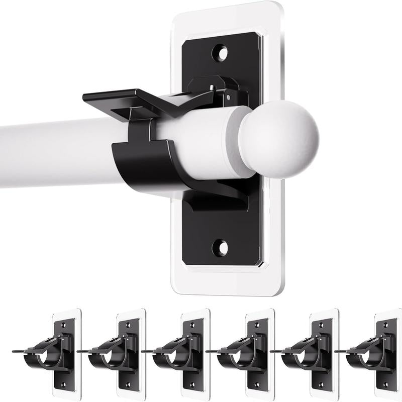 🏡🛠️ Nail-Free Self-Adhesive Curtain Rod Holders | Elegant Gold Drapery Hook Brackets for Renters 🏠💛