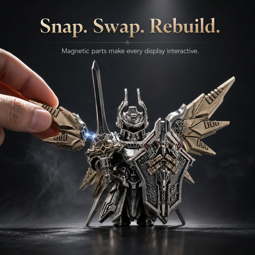 ⚔️ Magnetic Detachable Armored Knight Action Figure with Modular Wings & Weapons 🛡️