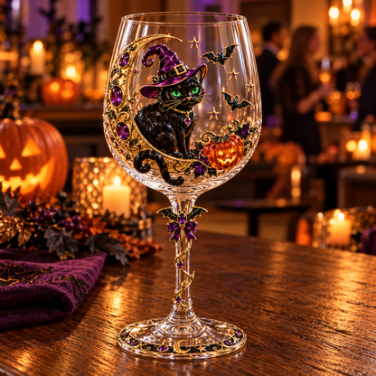 🎃 Halloween Decorative Wine Glass Collection | 5 Spooky Designs