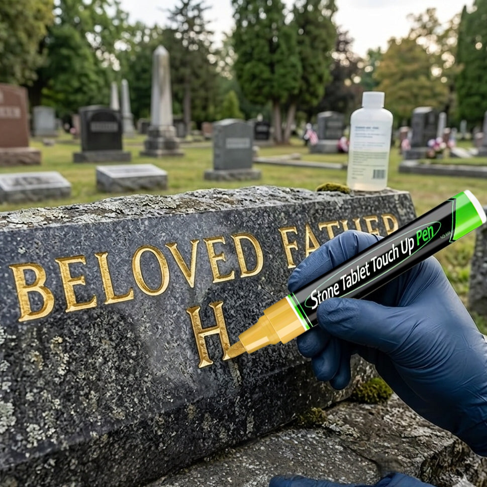 ⏳Limited Time 49% Discount | Golden Tombstone Touch-Up Pen Recover Faded Memorial Engravings