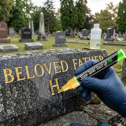 ⏳Limited Time 49% Discount | Golden Tombstone Touch-Up Pen Recover Faded Memorial Engravings