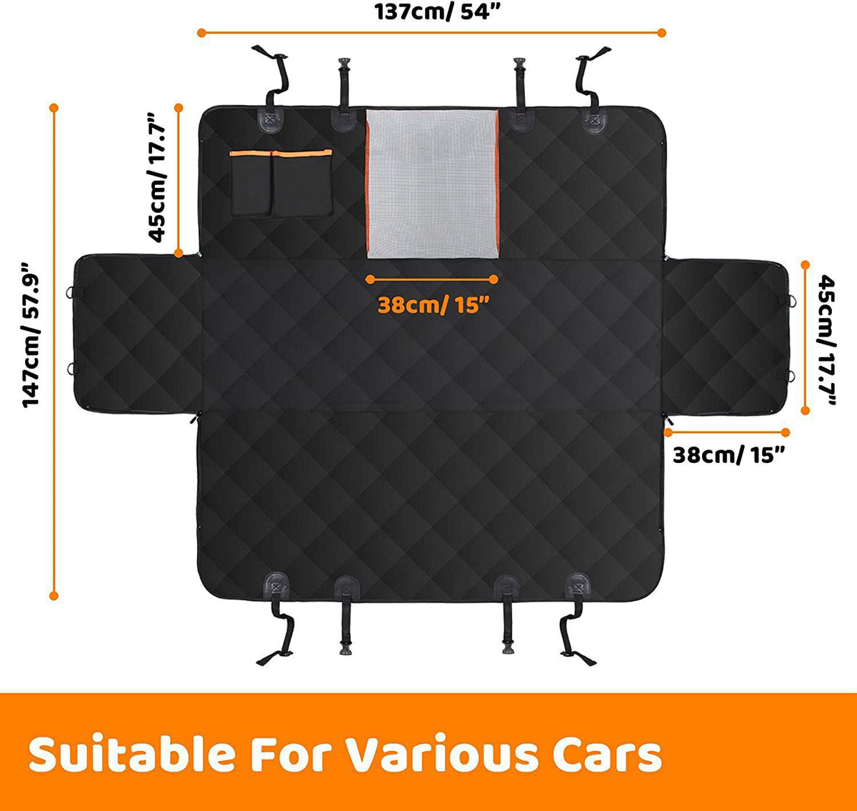 Hard Bottom Backseat Extenders for Dogs with Door Protection